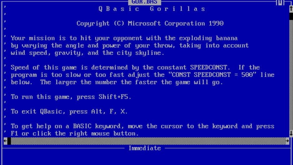 Qbasic Gorillas screenshot 5