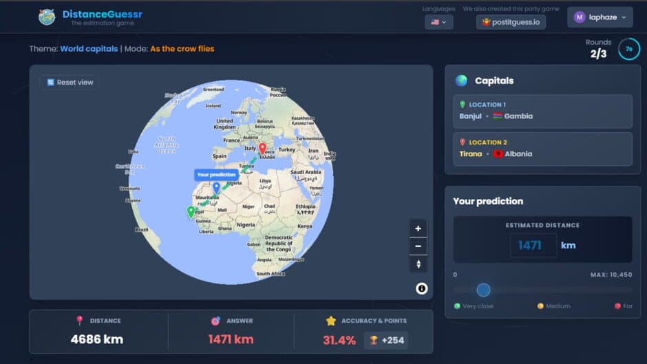 DistanceGuessr screenshot 1