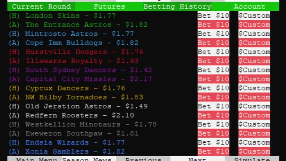 Syde Rugby League Simulator screenshot 1