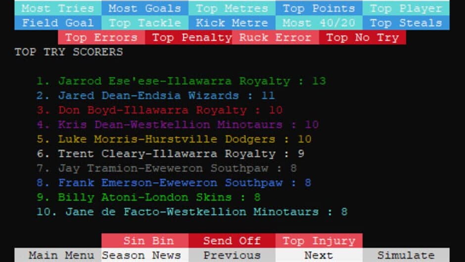 Syde Rugby League Simulator screenshot 2