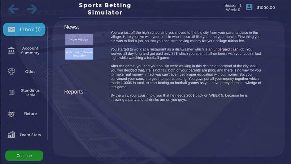 Sports Betting Simulator screenshot 1