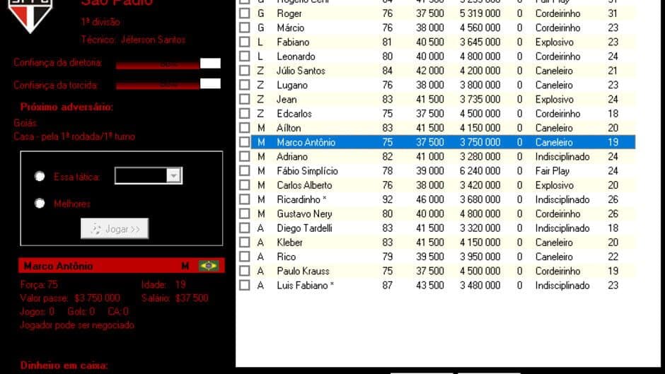 BrasFoot 2003 screenshot 1